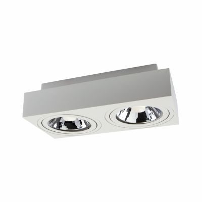 Oprawa sufitowa ruchoma natynkowa AR111 GU10 MIRORA 250V IP20 293X145X 85mm BIAŁY prostokątna ruchoma  SLIP005049 Spectrum Led (SLIP005049)