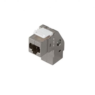 Adapter RJ45 kat. 6A STP Keystone Snap-In 90° kątowy metalowa obudowa 37484.2V2 C&C Partners (37484.2V2)