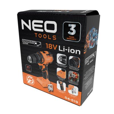 Wiertarko-wkrętarka udarowa bezszczotkowa 18V uchwyt 13mm 95Nm Energy+ NEO GTX (04-619)