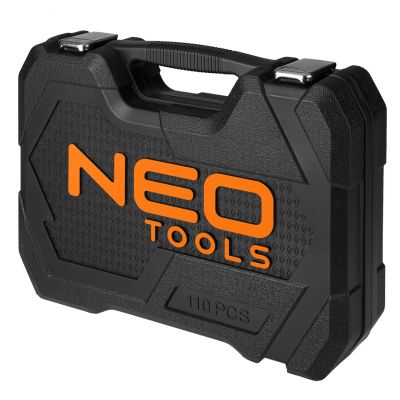 Zestaw kluczy nasadowych 110 elementów 1/2'' 1/4'' walizka NEO TOOLS (10-211)