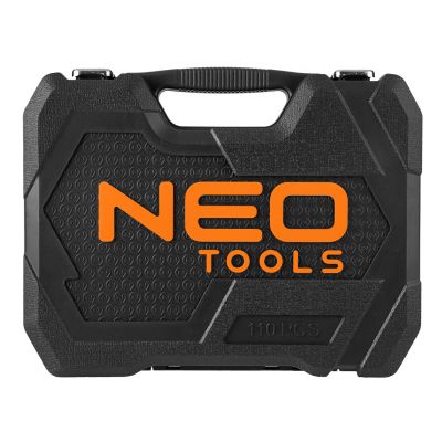Zestaw kluczy nasadowych 110 elementów 1/2'' 1/4'' walizka NEO TOOLS (10-211)