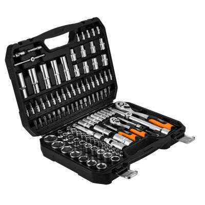Zestaw kluczy nasadowych 110 elementów 1/2'' 1/4'' walizka NEO TOOLS (10-211)