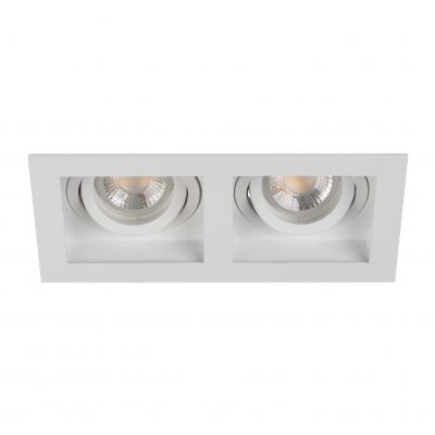 ARET 2xDTL W/W Oczko sufitowe ARET 2XDTL W/W prostokątny stop aluminium kolor biały 1XGx5,3/GU10 KAN (38367)