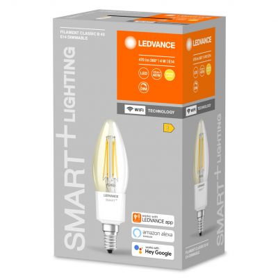 Żarówka LED E14 B35 4W = 40W 2700K Ciepła 470lm 300° Filament SMART+ WIFI Ściemnialna 4058075609754 LEDVANCE (4058075609754)