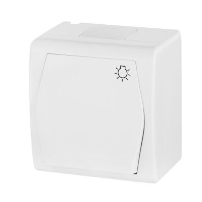 HERMES 2 łącznik natynkowy zwierny światło IP44 biały 1004-00 EP Nasielsk (1004-00)