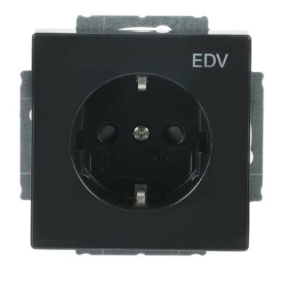 CARAT/FUTURE  Gniazdo SCHUKO Z nadrukiem „EDV” Z szybkozłączami Z uziemieniem, 2P+E Z przesłonami an (2CKA002013A5266)