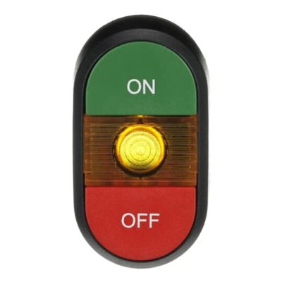 Przycisk podwójny ON-OFF żółte pole podświetlany MPD3-11Y (1SFA611132R1103)