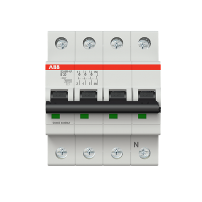 S203M-B20NA Wyłącznik nadprądowy 10kA 3P+N B20A 2CDS273103R0205 ABB (2CDS273103R0205)