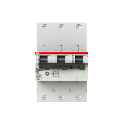 S753DR-K63 wyłącznik nadprądowy 3P selektywny K63A 25kA AC  (2CDH783001R0607)