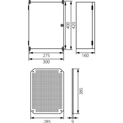 Obudowa 400x300x166mm IP65 z płytą montażową UNIbox Uni‑1 43.1 OPATÓWEK (43.1)