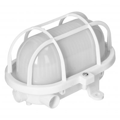 OVAL 7040T/P, oprawa oświetleniowa, 40W, E27, IP44, IK10, klosz poliwęglan matowy, podstawa poliprop (A1110-MP)