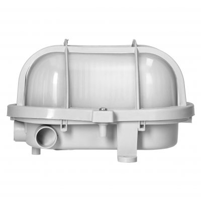 OVAL 7040T/P, oprawa oświetleniowa, 40W, E27, IP44, IK10, klosz poliwęglan matowy, podstawa poliprop (A1110SZ-MP)