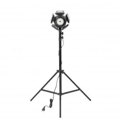 RIGEL LED zestaw: lampa warsztatowa składana 5-skrzydłowa 55W + statyw + adapter (AD-NL-6516)