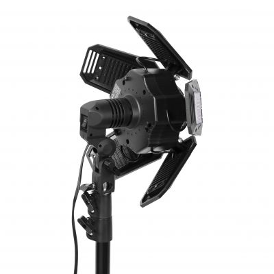 RIGEL LED zestaw: lampa warsztatowa składana 5-skrzydłowa 55W + statyw + adapter (AD-NL-6516)