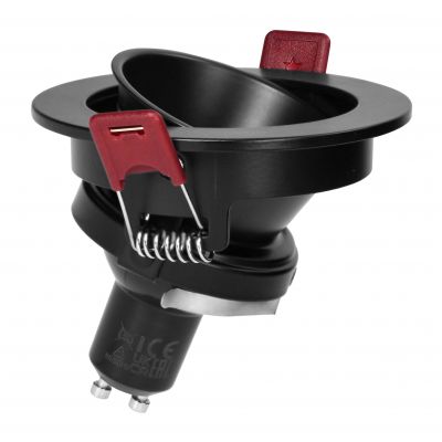 FONDI RC ramka dekoracyjna oprawy punktowej, MR16/GU10 max. 50W, okrągła, stała, aluminiowa, czarna (AD-OD-6522/B)