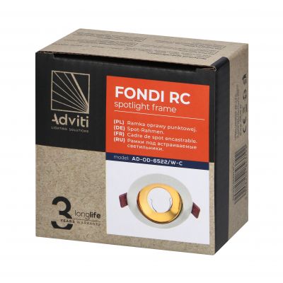 FONDI RC ramka dekoracyjna oprawy punktowej, MR16/GU10 max. 50W, okrągła, stała, aluminiowa, biało-z (AD-OD-6522/W-C)