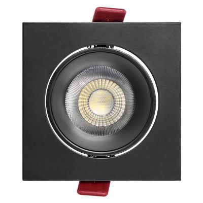 FONDI SC ramka dekoracyjna oprawy punktowej, MR16/GU10 max. 50W, kwadrat, stała, aluminiowa, czarna (AD-OD-6523/B)