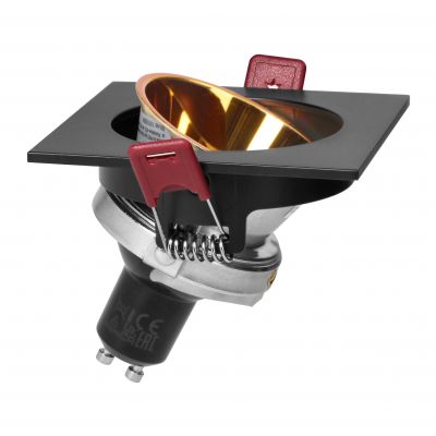 FONDI SC ramka dekoracyjna oprawy punktowej, MR16/GU10 max. 50W, kwadrat, stała, aluminiowa, czarno- (AD-OD-6523/B-C)