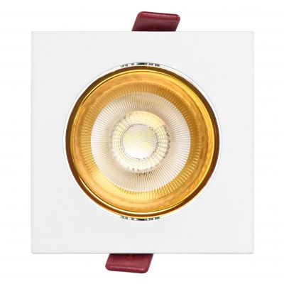 FONDI SC ramka dekoracyjna oprawy punktowej, MR16/GU10 max 50W, kwadrat, stała, aluminiowa, biało-zł (AD-OD-6523/W-C)
