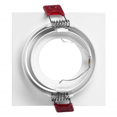 FONDI SC ramka dekoracyjna oprawy punktowej, MR16/GU10 max 50W, kwadrat, stała, aluminiowa, biało-zł (AD-OD-6523/W-C)