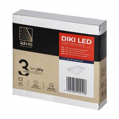 DIKI lampka podszafkowa LED 2W, 170 lm, 4000K, biała AD-OM-6334L4/W ORNO (AD-OM-6334L4/W)
