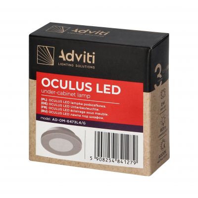 OCULUS lampka podszafkowa LED 2W, 90lm, 4000K, szara (AD-OM-6473L4/G)