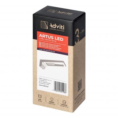 ARTUS lampka podszafkowa LED 3W, 225lm, 4000K, szara (AD-OM-6474L4/G)