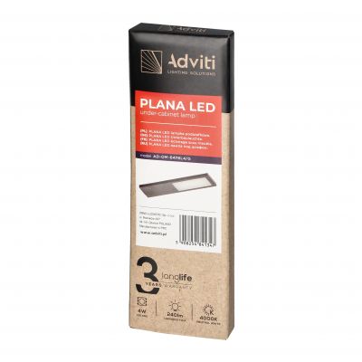PLANA lampka podszafkowa LED 4W, 240lm, 4000K, szara (AD-OM-6476L4/G)