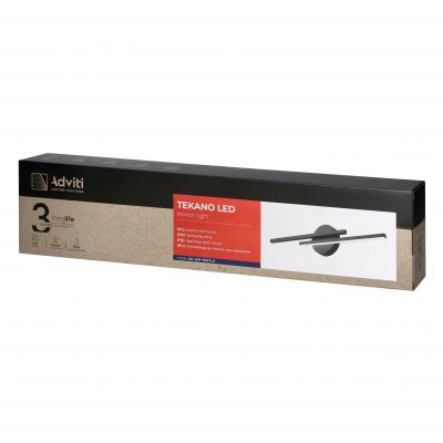 TEKANO LED 14W, lampa nad lustro, 1540lm, 4000K, IP44, dł. 55 cm, aluminium, czarna (AD-OM-6517L4/B)