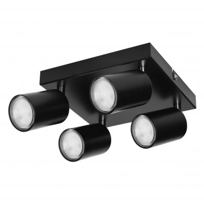 DOA SP 4, oprawa ścienno-sufitowa, GU10 max. 4x50W, IP20, czarna, kwadrat (AD-OP-6348BGU10)