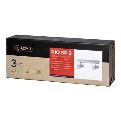 RIO SP 2, oprawa ścienno-sufitowa, E27 max. 2x60W, IP20, biała (AD-OP-6430WE27)