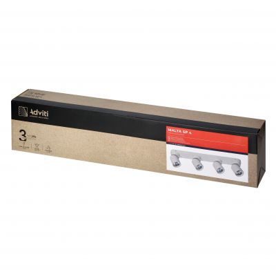 MALTA SP 4, oprawa ścienno-sufitowa, GU10 max. 4x12W, IP20, czarna (AD-OP-6485BGU10)