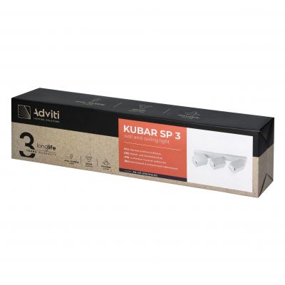 KUBAR SP 3, oprawa ścienno-sufitowa, GU10 max. 3x35W, IP20, biała (AD-OP-6511WGU10)