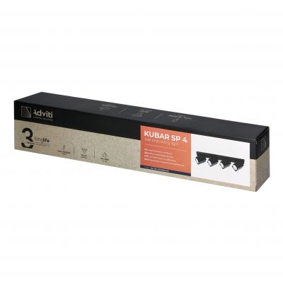 KUBAR SP 4, oprawa ścienno-sufitowa, GU10 max. 4x35W, IP20, czarna (AD-OP-6512BGU10)