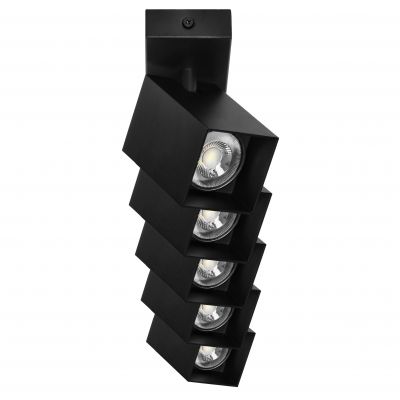 KUBAR SP 5, oprawa ścienno-sufitowa, GU10 max. 5x35W, IP20, czarna (AD-OP-6513BGU10)