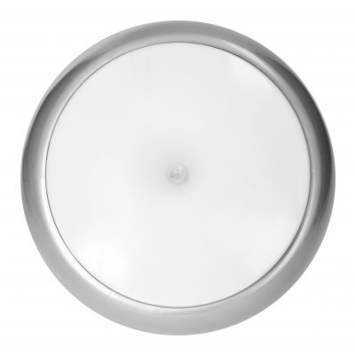 KOKO oprawa LED 12W z czujnikiem ruchu PIR 3000K, 1100lm, srebrna-polipropylen, klosz matowy-poliwęg AD-PL-6257GLPMR3 ORNO (AD-PL-6257GLPMR3)