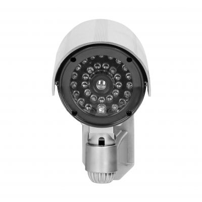 Atrapa kamery monitorującej CCTV, bateryjna, srebrna (CD-3/G)