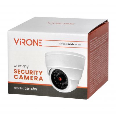 Atrapa kamery monitorującej z podczerwienią CCTV, bateryjna, MINI, biała (CD-4/W)