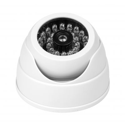 Atrapa kamery monitorującej z podczerwienią CCTV, bateryjna, MINI, biała (CD-4/W)