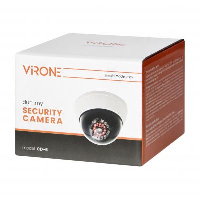 Atrapa kopułowej kamery monitorującej z podczerwienią CCTV, bateryjna (CD-6)