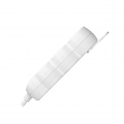 Przedłużacz 3-krotny 2P+Z (Schuko), 1,5m H05VV-F 3x1,5mm2 , Imax=16A, płaska wtyczka, biały (ES-4(GS)/W/1,5)