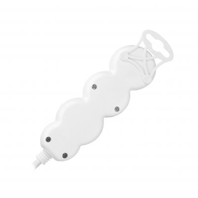 Przedłużacz 3-krotny 2P+Z (Schuko), 5m H05VV-F 3x1,5mm2, Imax=16A, płaska wtyczka, biały (ES-4(GS)/W/5)