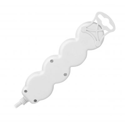Przedłużacz 3-krotny 2P+Z z wyłącznikiem 1,5m H05VV-F 3x1,5mm2 Imax=16A płaska wtyczka biały ES-5/W/1,5 ORNO (ES-5/W/1,5)
