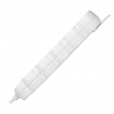 Przedłużacz 5-krotny 2P+Z (Schuko), 5m H05VV-F 3x1,5mm2, Imax=16A, płaska wtyczka, biały (ES-6(GS)/W/5)