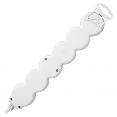Przedłużacz 5-krotny 2P+Z (Schuko), z wyłącznikiem, 5m H05VV-F 3x1,5mm2, Imax=16A, płaska wtyczka, b (ES-7(GS)/W/5)