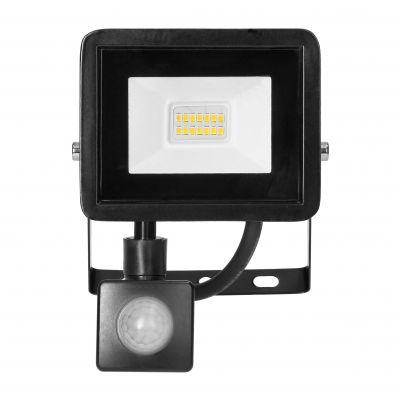 ALLED 10W Naświetlacz LED z PIR, 850lm, IP44, 4000K, Alu+szkło (FL/R-9)