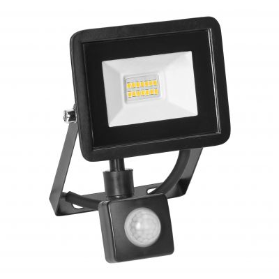 ALLED 10W Naświetlacz LED z PIR, 850lm, IP44, 4000K, Alu+szkło (FL/R-9)