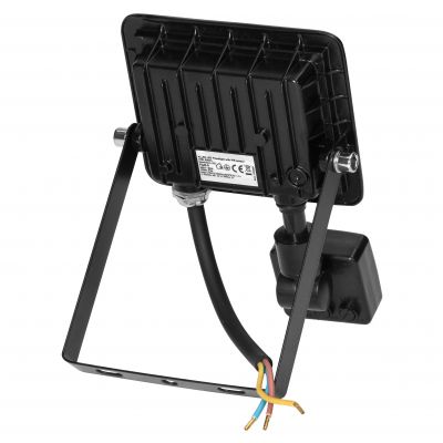 ALLED 10W Naświetlacz LED z PIR, 850lm, IP44, 4000K, Alu+szkło (FL/R-9)
