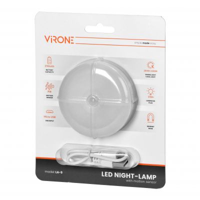 Lampka LED z czujnikiem ruchu, ładowalna, samoprzylepna, 3000/6000K (LA-9)