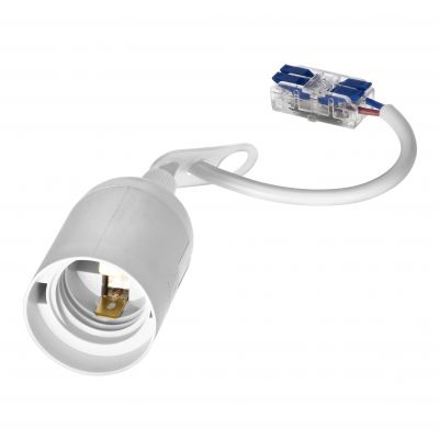 Oprawka remontowa E27 z szybkozłączką, biała (LH/E27-29/W/PZ)